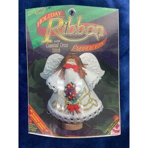 Design‎ for the Needle Holiday Ribbon Embroidery cross stitch Angel Kit ~ CHURCH